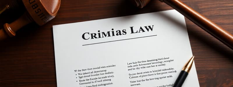 Basic Principles of Criminal Law