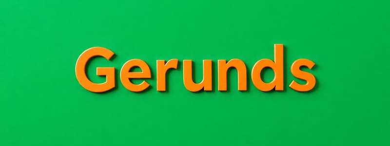 Gerunds After Verbs Quiz