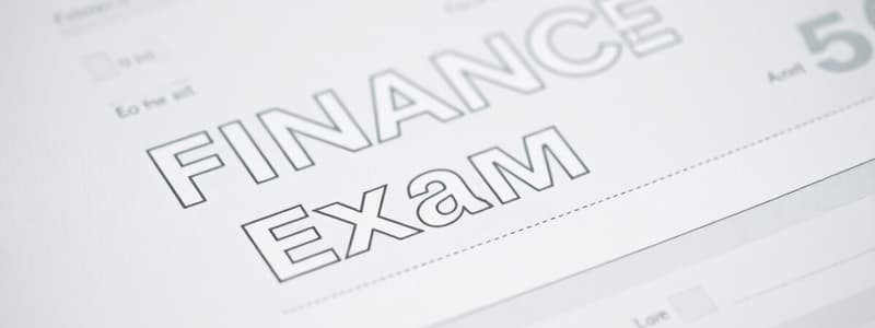 Finance Final Exam Coverage