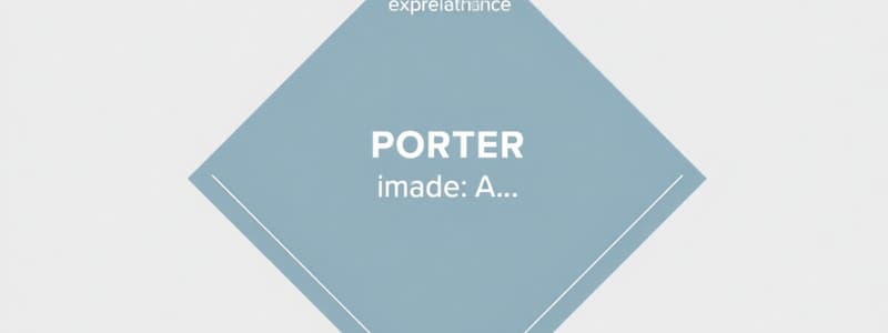 Porter Diamond Model Quiz