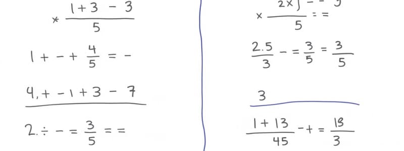 Fractions and Their Properties Quiz