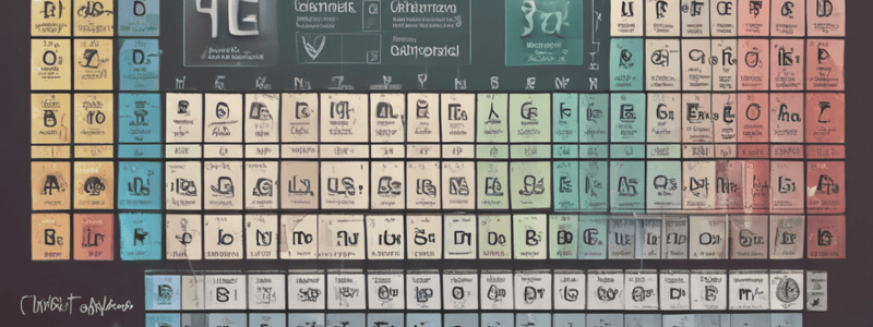 1 The Periodic Table SAQ 1