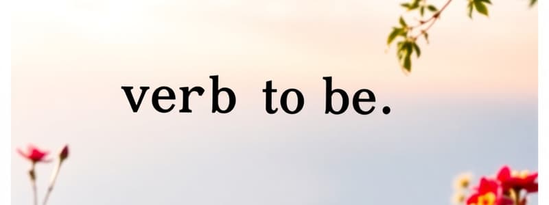 English Grammar: Verb 'To Be'