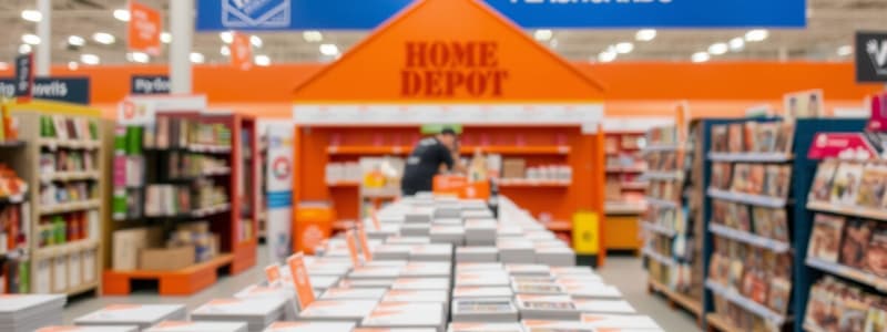 Home Depot Departments Flashcards