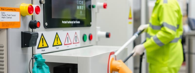 Machinery Risk Controls and Cleaning Equipment Quiz