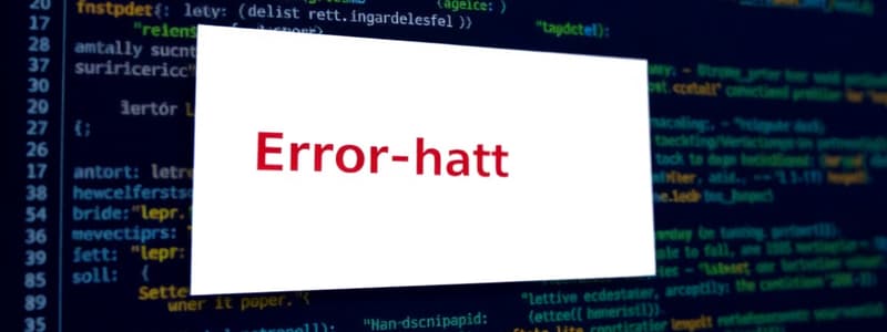 Programming Concepts I: Errors and Exceptions