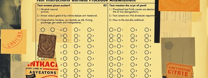 Test Booklet Instructions