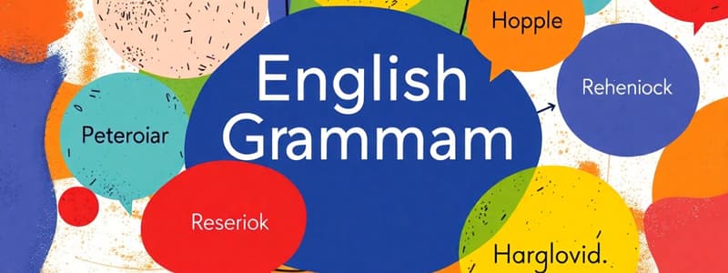 English Grammar Overview Quiz