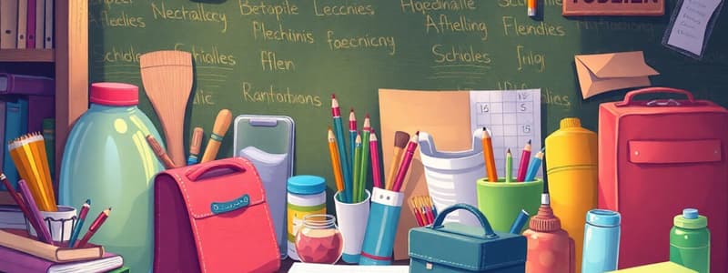 School Supplies Vocabulary Quiz - Beginner Level