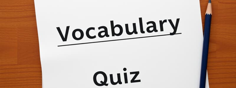 English Vocabulary Quiz