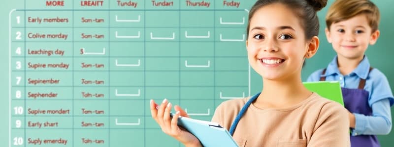 Horario y Profesorado en Educación Infantil