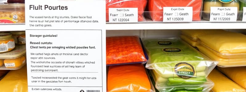 Food Safety and Storage Guidelines