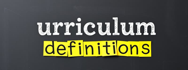 Understanding Curriculum Concepts