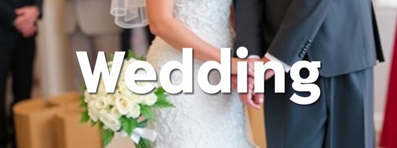 Wedding Vocabulary Quiz