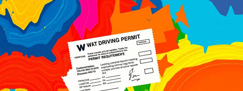 WV Driving Permit Levels Flashcards