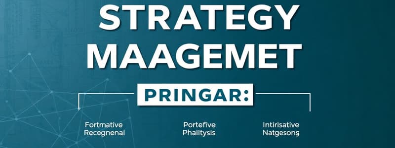 Strategic Management: External Environment