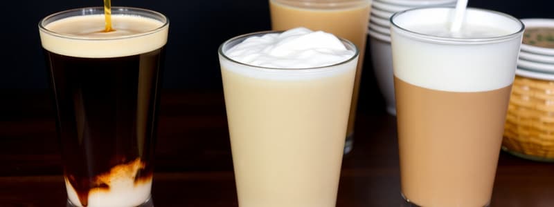 Drink Preparation Guide: Cup Types & Dairy Options