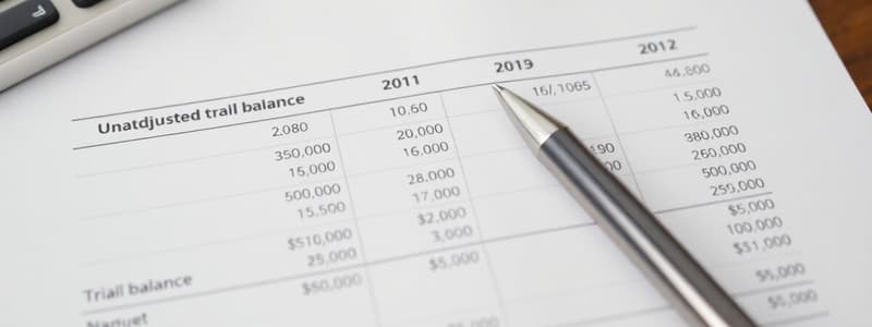 Accounting: Unadjusted Trial Balance