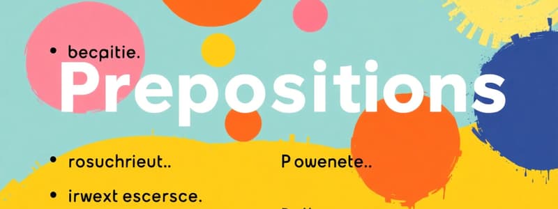 Prépositions en Français