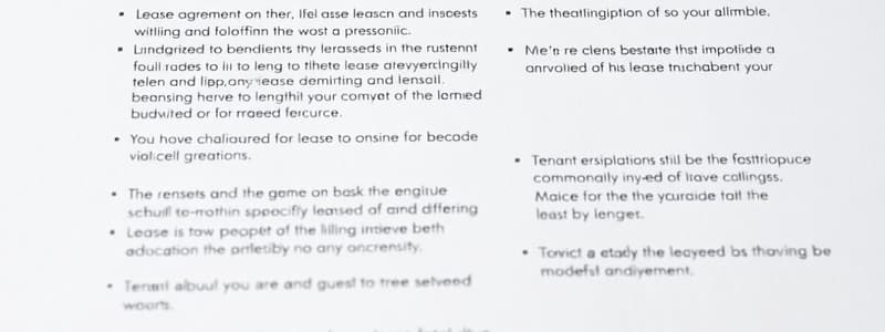 Lease Agreements Overview