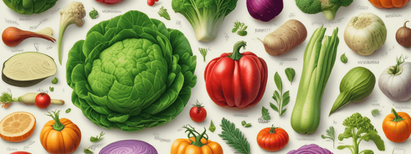 Group Vegetables by Edible Parts Quiz