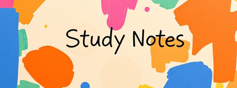 English Language Study Notes Instructions