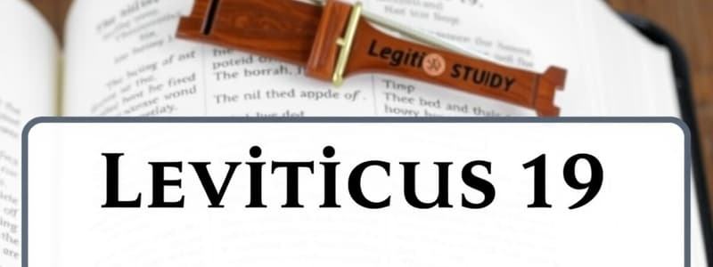 Leviticus 19 Flashcards