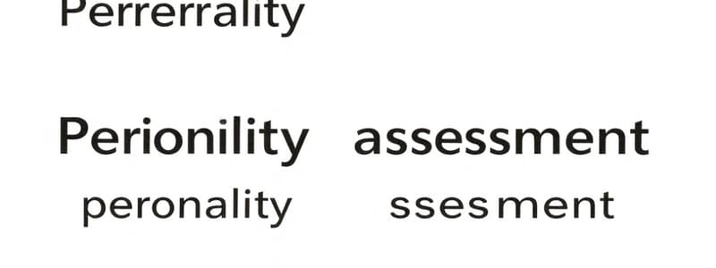 Personality and Assessment Concepts