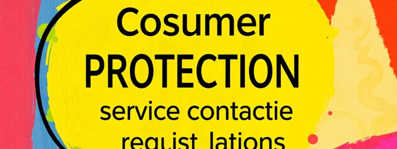 Consumer Protection Regulations Quiz