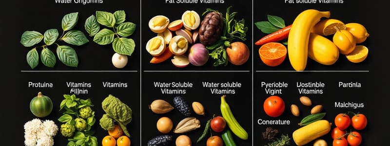 Vitamins Classification Quiz