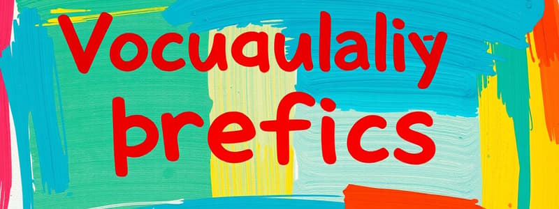 Vocabulary with Auto- and Self- Prefixes