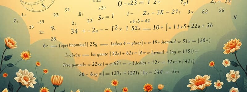 Algebra: Binomials and Equations