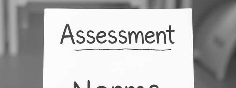 Assessment Norms and Testing Types