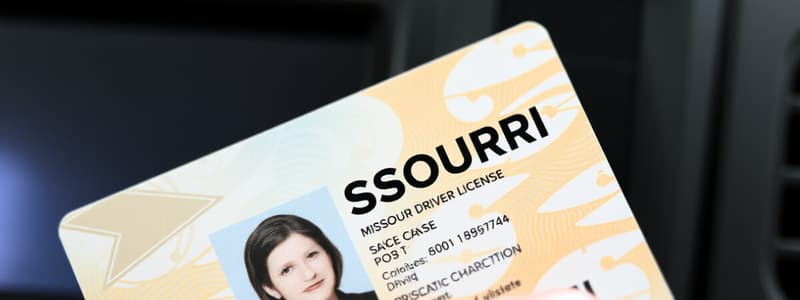 Missouri Drivers Guide Flashcards