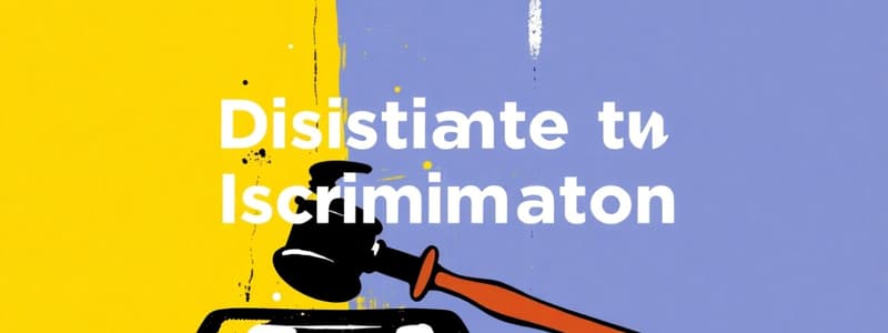 Overview of Legislation on Discrimination