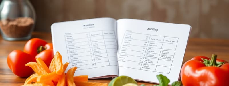 Nutrition Tracking and Food Journals