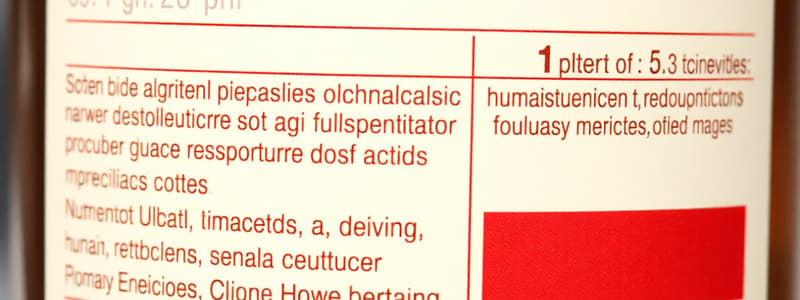 Ernährung und Alkoholgehalt Quiz