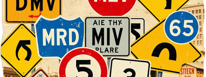 DMV Road Signs Flashcards