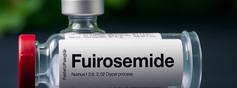 Furosemide Nursing Process Flashcards