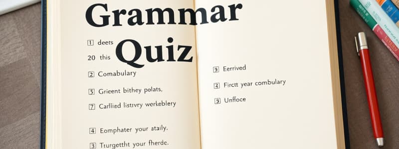 English Grammar Quiz: Choose the Correct Answers