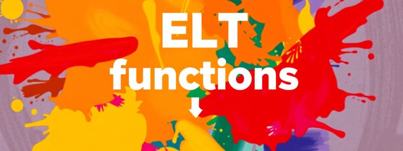 Functions in ELT