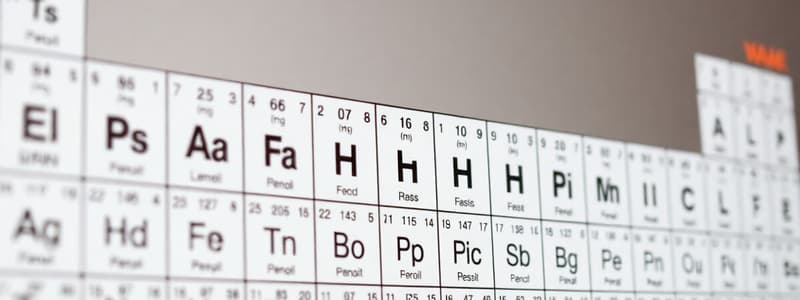 Periodic Table and Element Properties