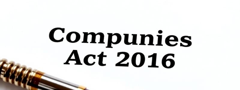 Companies Act 2016 Overview