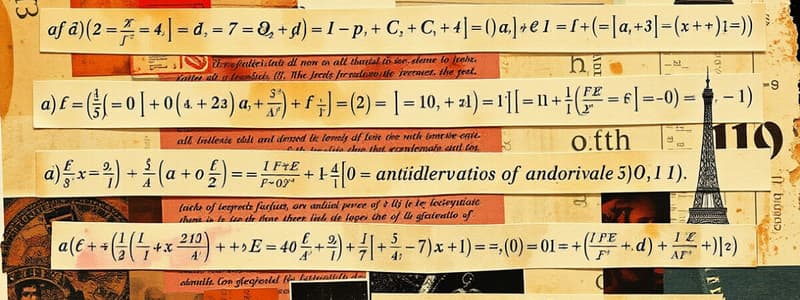 Formulas de Antiderivadas