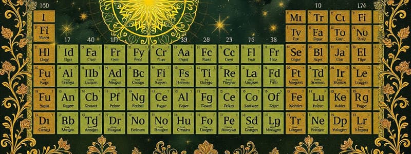 Development of the Periodic Table