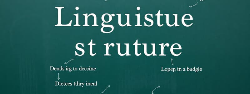 General Linguistics Overview