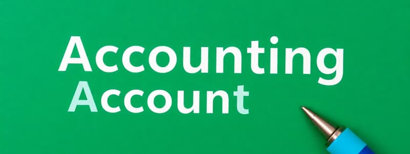 Introduction to Accounts