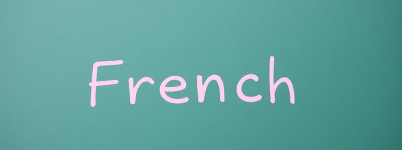 French Grammar and Vocabulary Quiz