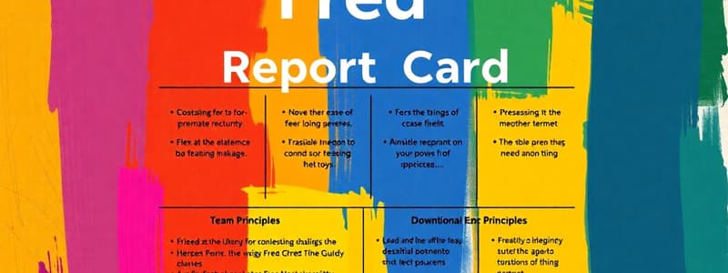 The Fred Factor: The Fred Report Card