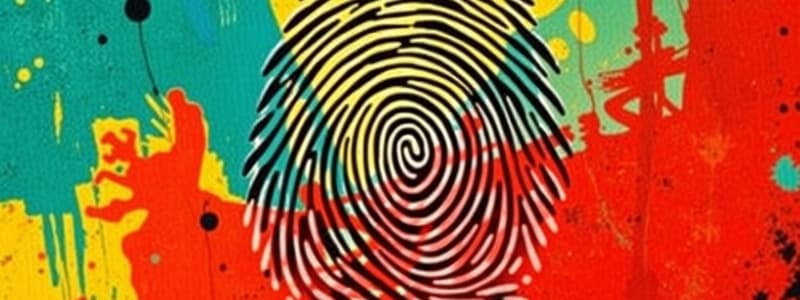 Fingerprint Types Minutiae Flashcards